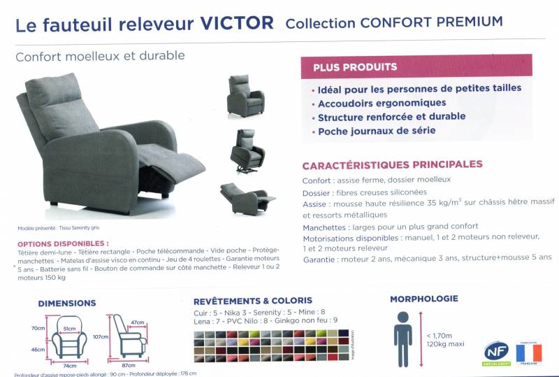 fauteuil  relax releveur Victor