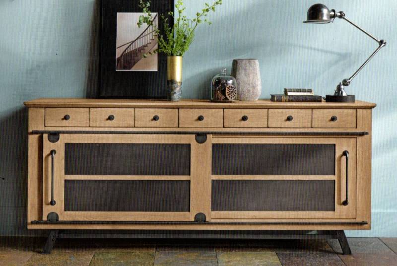 BAHUT en CHÊNE massif  style industriel  COLLECTION  PASSERELLE