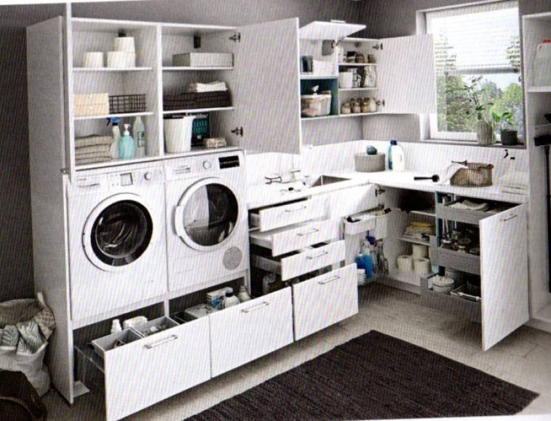 aménagement d'une buanderie chez Meubles Abello