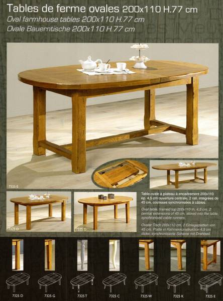 Table de ferme ovale