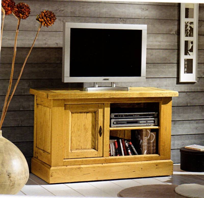 meuble TV en chêne campagnard