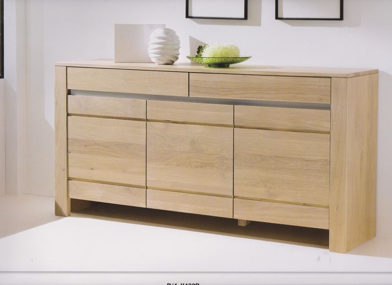 Séjour en chêne massif, teinté naturel, contemporain