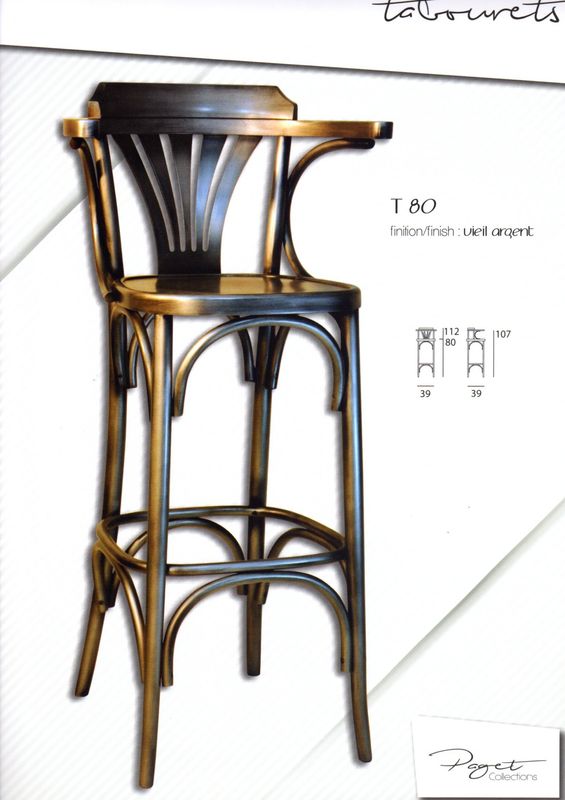tabouret avec dossier , patiné encrassé 