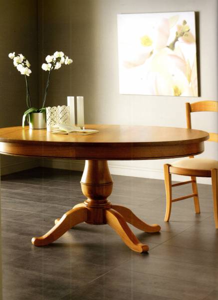 table ronde pied central en chêne